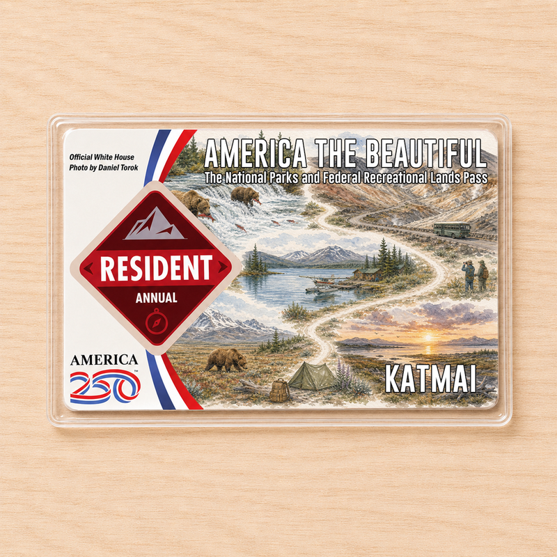 Katmai National Park Map Pass Sleeve – America the Beautiful Card Cover for Hikers & Travel Lovers