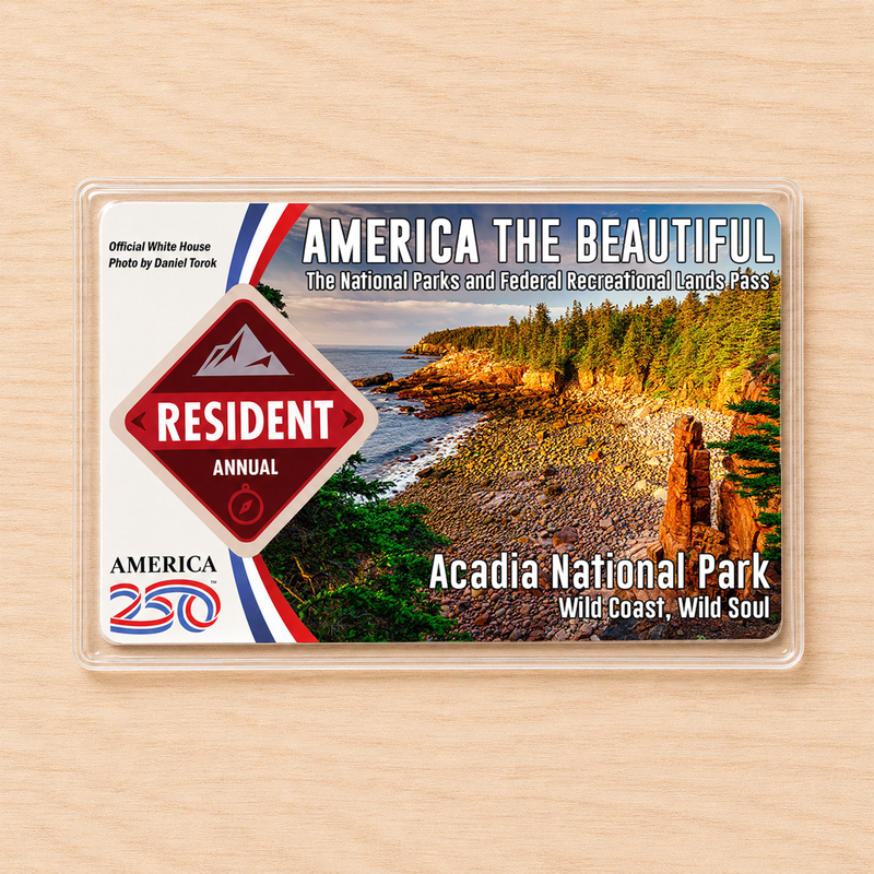 Acadia Spring National Park Pass Sleeve – America the Beautiful Protector for Travel Lovers