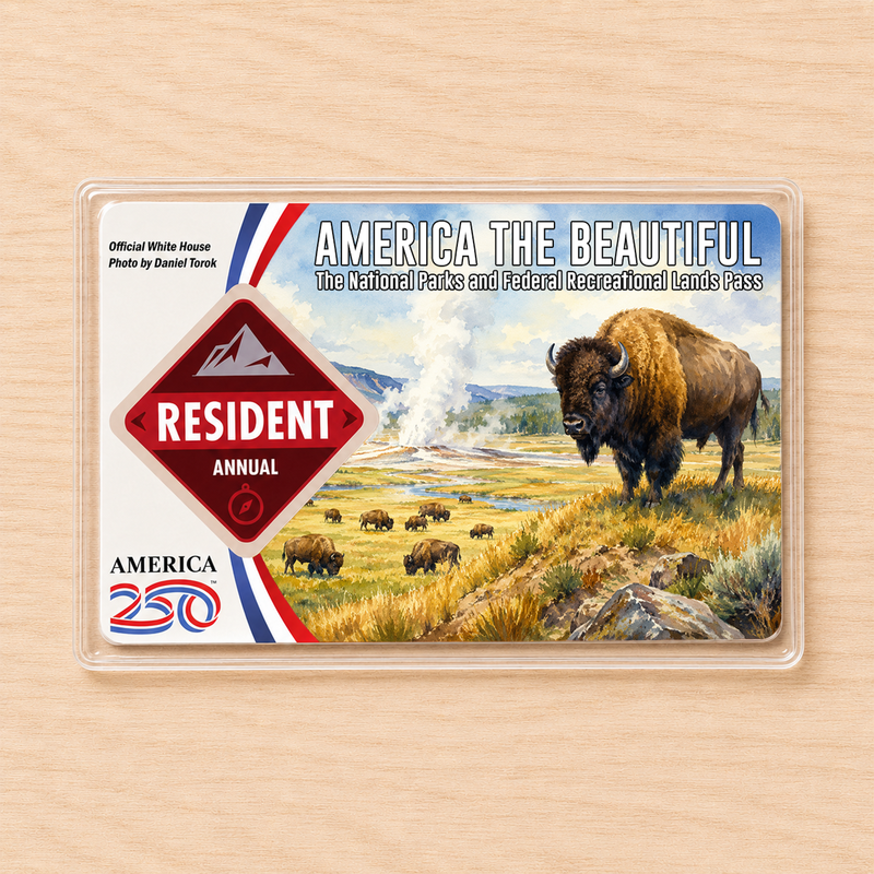 American Bison National Park Pass Sleeve – America the Beautiful Card Cover for Hikers & Travel Lovers