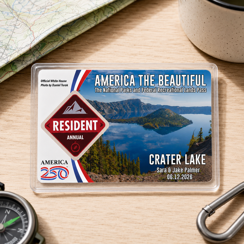 Pack 6 Crater Lake National Park Pass Sleeves – Landscapes & Animals | Gift for Hikers & Travel Lovers