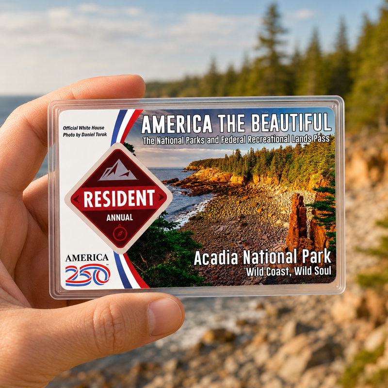 Acadia Spring National Park Pass Sleeve – America the Beautiful Protector for Travel Lovers