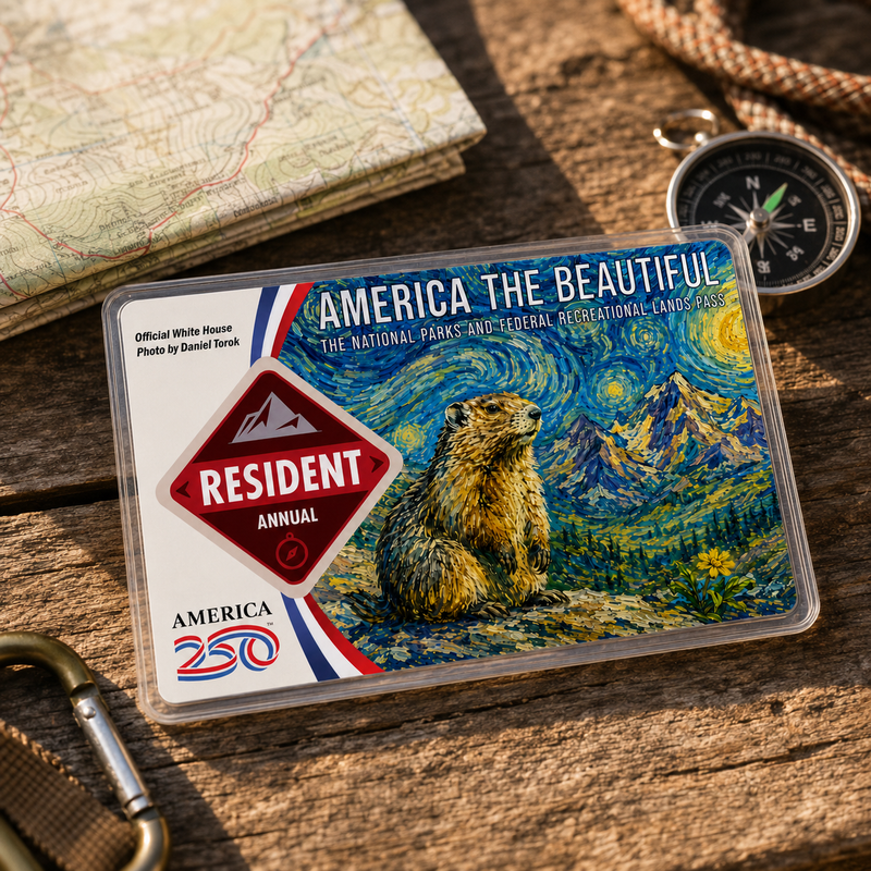 Van Gogh National Park Pass Sleeve – America the Beautiful Card Cover for Travel Lovers & Hikers