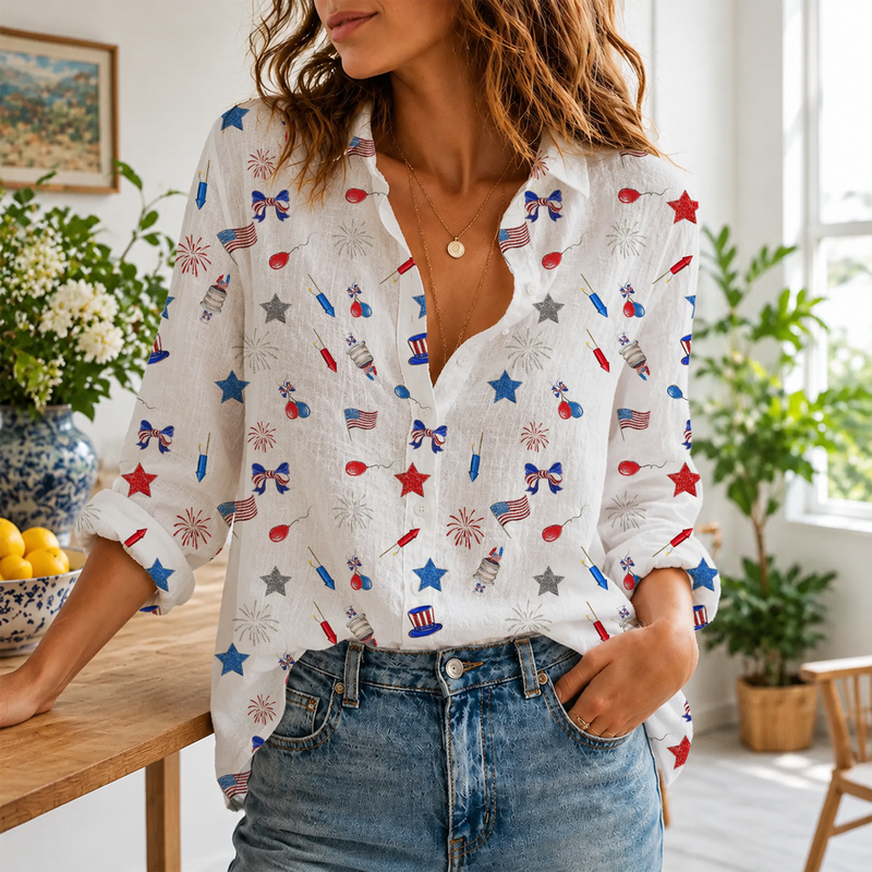 4th of July Women Blouse Shirt | Gift For Patriotic Lovers
