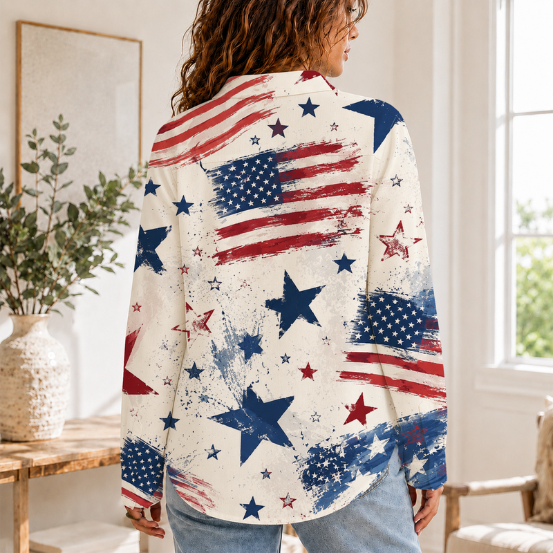 American Flag 4th Of July Blouse Shirt | Gift For USA Lovers