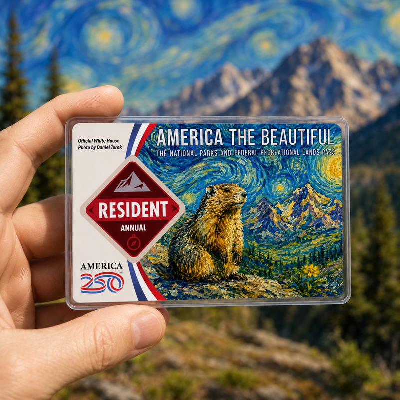 Van Gogh National Park Pass Sleeve – America the Beautiful Card Cover for Travel Lovers & Hikers