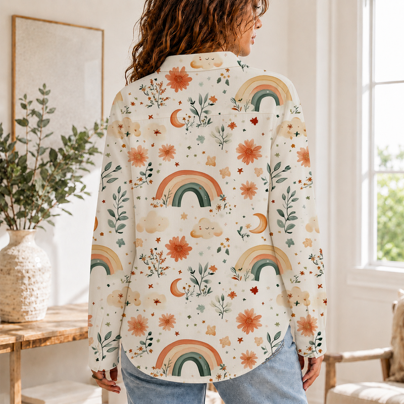 Boho Rainbow Summer Blouse | Gift For Rainbow Lovers