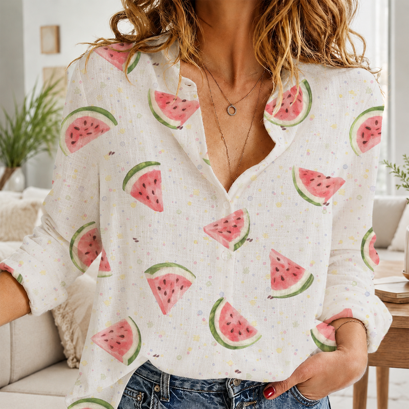 Watermelon Women Blouse Shirt | Gift For Fruit Lovers