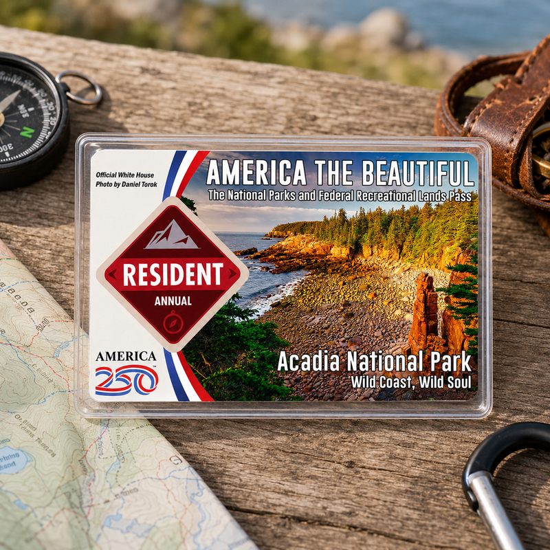 Acadia Spring National Park Pass Sleeve – America the Beautiful Protector for Travel Lovers