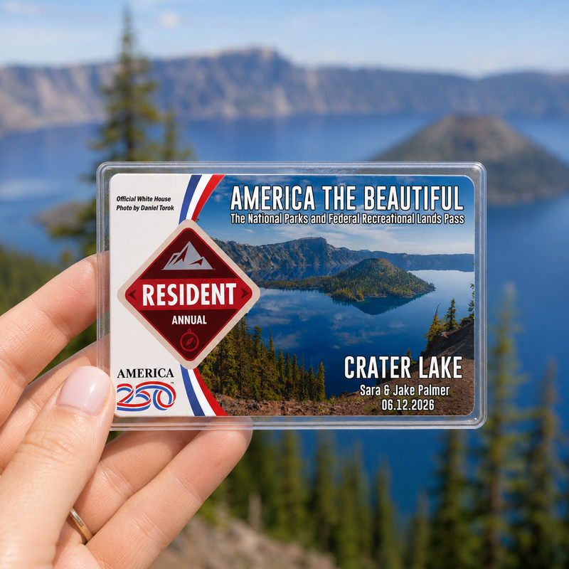 Pack 6 Crater Lake National Park Pass Sleeves – Landscapes & Animals | Gift for Hikers & Travel Lovers