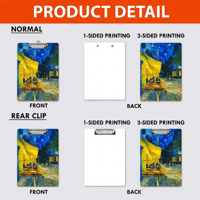 Acrylic Paper Clipboard Van Gogh for Teachers | Durable Clear Clipboard for Office & School Supplies