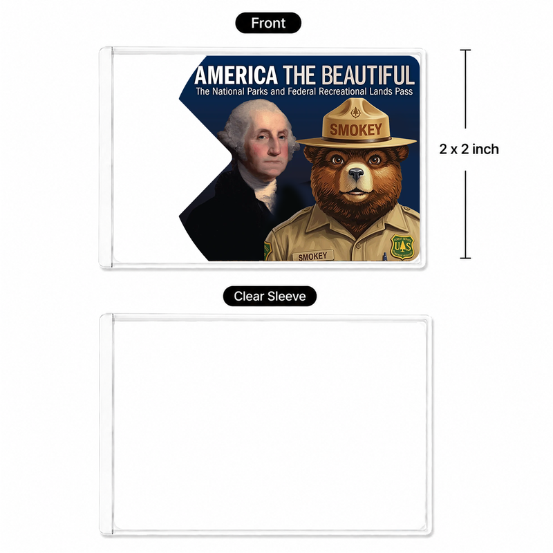 Resist Bear National Park Pass Sleeve – Gift for Hikers & Campers