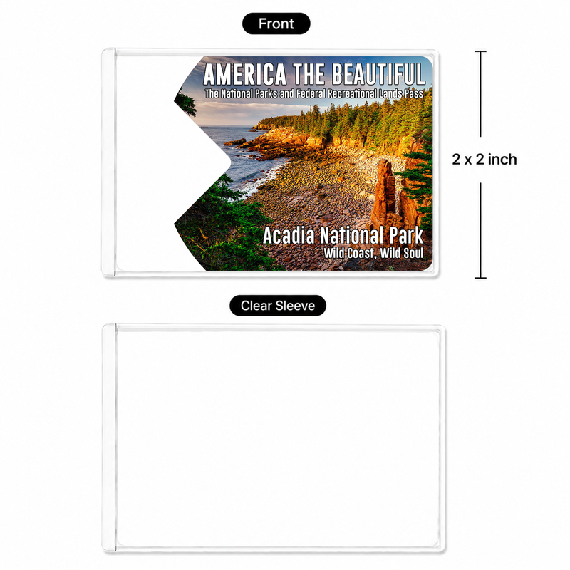 Acadia Spring National Park Pass Sleeve – America the Beautiful Protector for Travel Lovers
