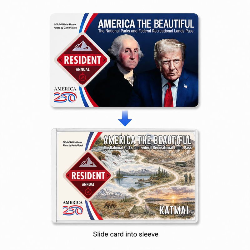Katmai National Park Map Pass Sleeve – America the Beautiful Card Cover for Hikers & Travel Lovers