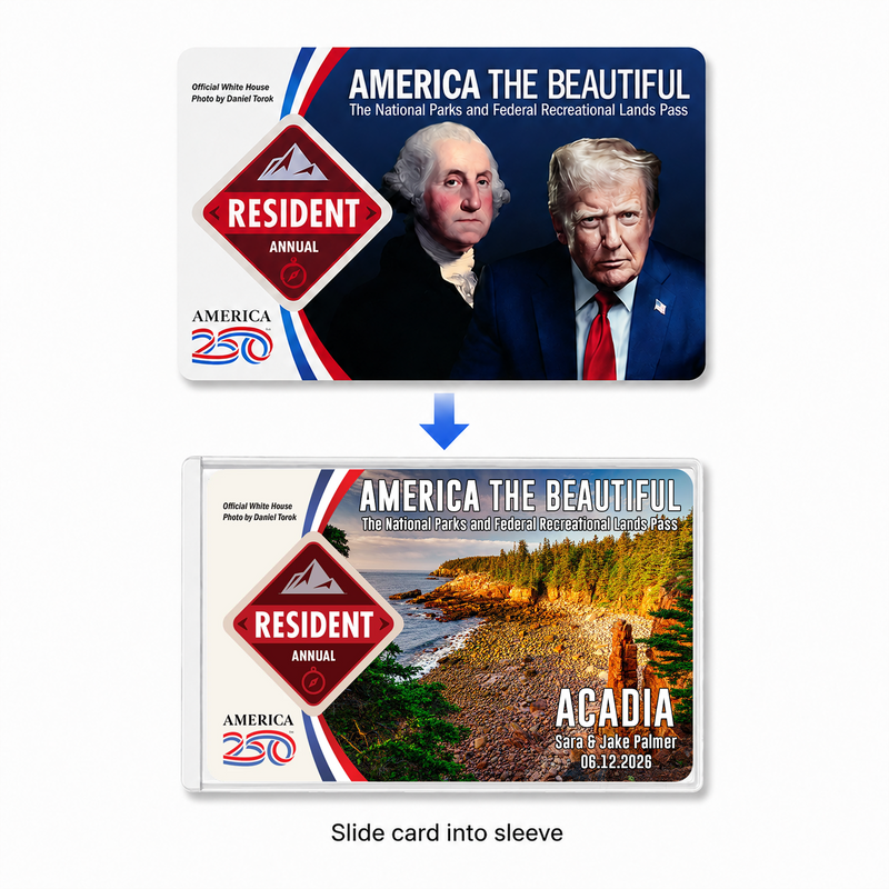 Acadia Spring National Park Pass Sleeve – America the Beautiful Protector for Travel Lovers