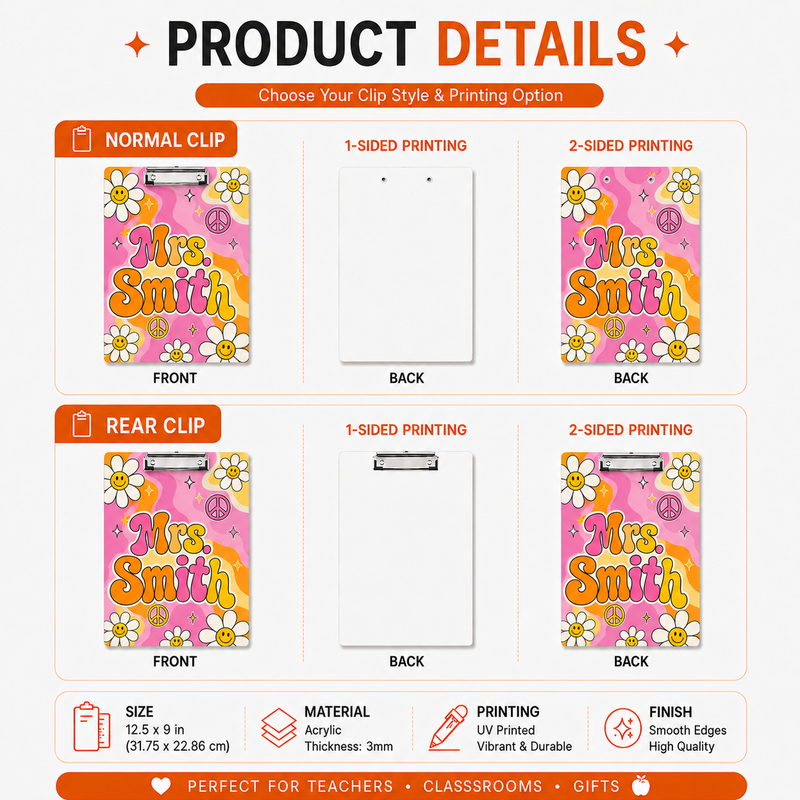 Transparent Clipboard for Classroom & Office Use | Durable Acrylic Design