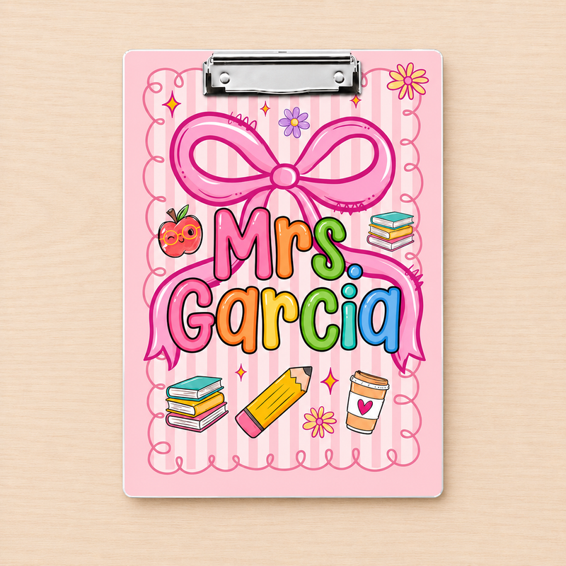 Custom Acrylic Paper Clipboard - Back To School Teacher Gift