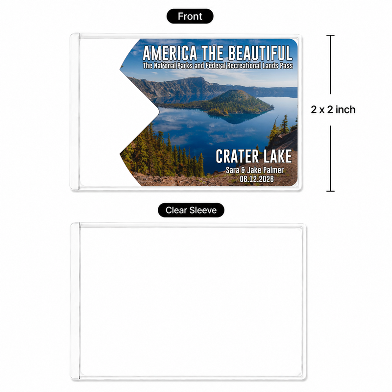 Pack 6 Crater Lake National Park Pass Sleeves – Landscapes & Animals | Gift for Hikers & Travel Lovers