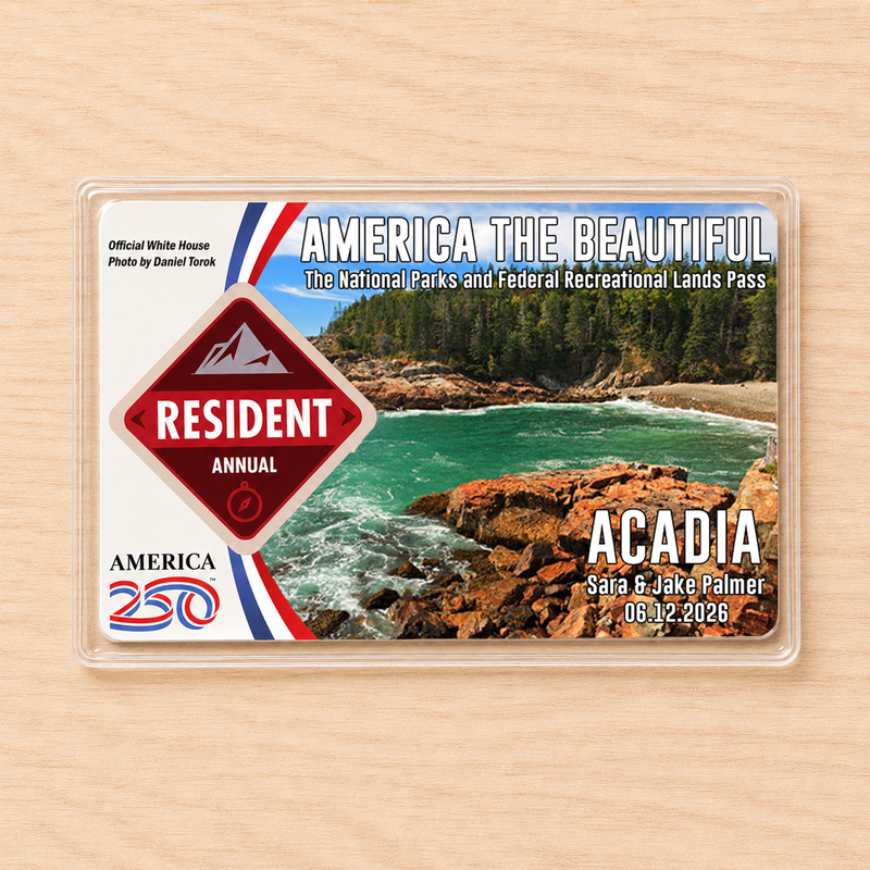 Acadia Summer National Park Pass Sleeve – America the Beautiful Protector for Travel Lovers