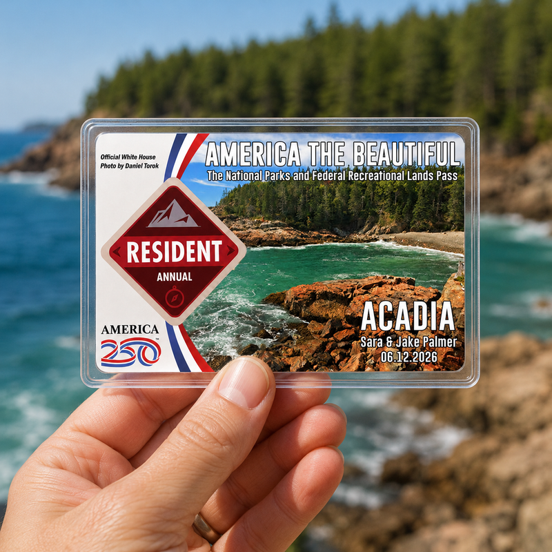 Acadia Summer National Park Pass Sleeve – America the Beautiful Protector for Travel Lovers