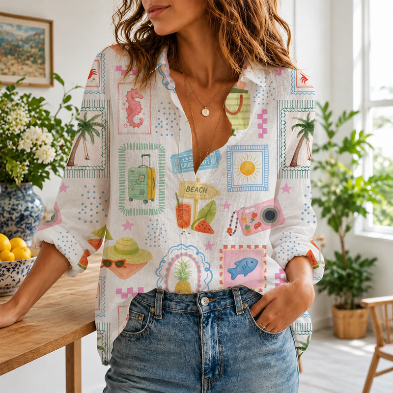 Beach Vacation Women Blouse Shirt | Gift For Beach Lovers