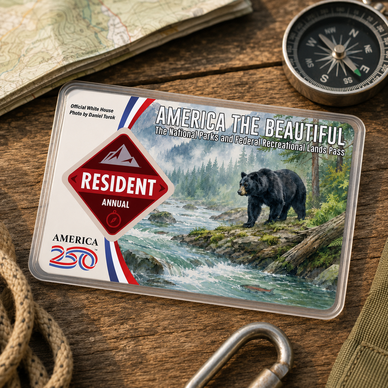 National Park Bear Pass Sleeve – America the Beautiful Card Cover for Hikers & Travel Lovers