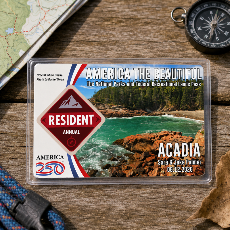 Acadia Summer National Park Pass Sleeve – America the Beautiful Protector for Travel Lovers