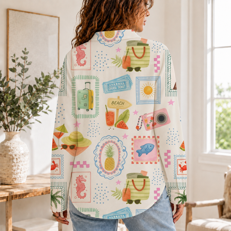 Beach Vacation Women Blouse Shirt | Gift For Beach Lovers