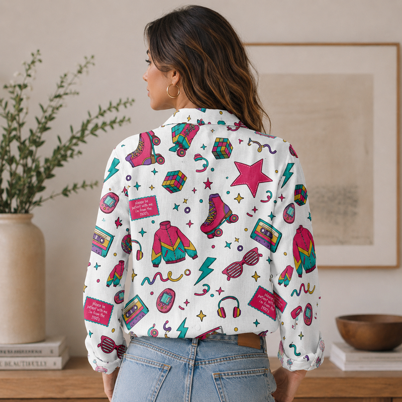 Retro 90s Aesthetic Pop Culture Blouse Shirt | Gift For Vintage Lovers