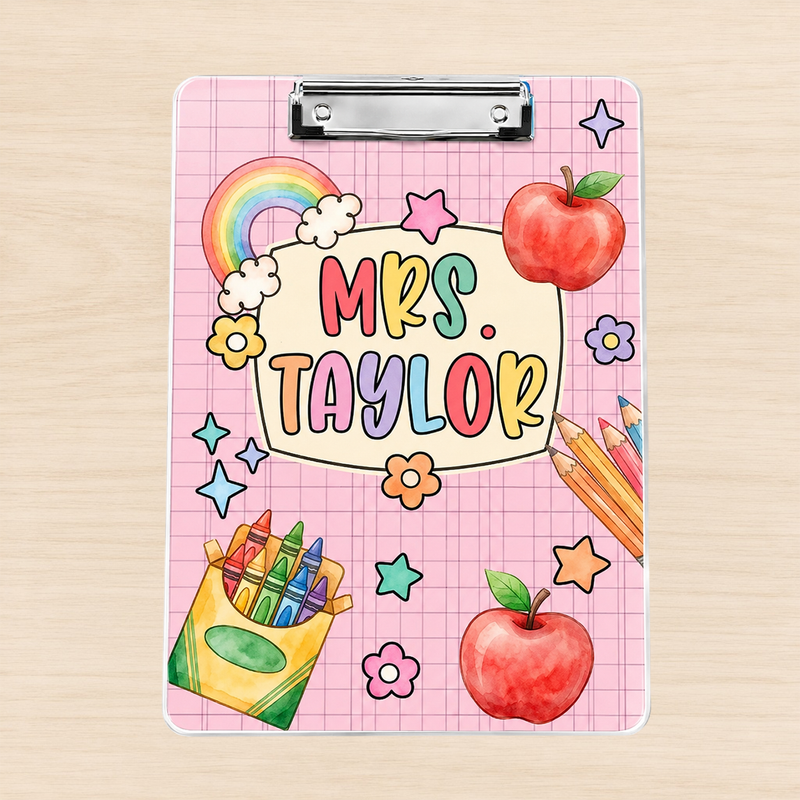 Custom Teacher’s Acrylic Clipboard | Sturdy & Stylish for School & Office
