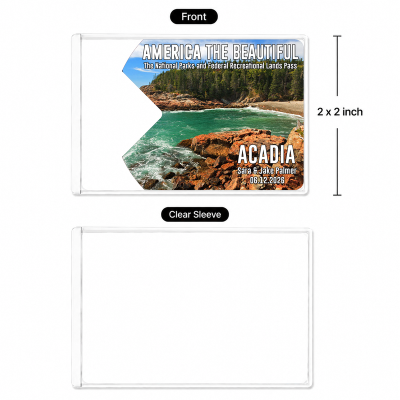 Acadia Summer National Park Pass Sleeve – America the Beautiful Protector for Travel Lovers