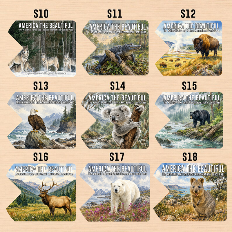 Animal National Park Pass Sleeve | Gifts for Hikers & Camp Lovers | Pass Protector