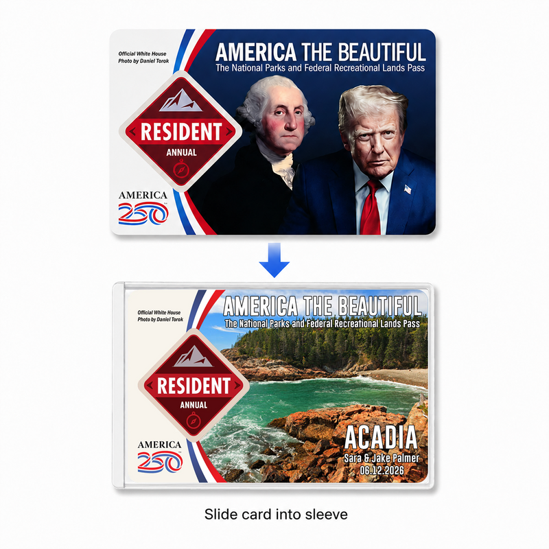Acadia Summer National Park Pass Sleeve – America the Beautiful Protector for Travel Lovers