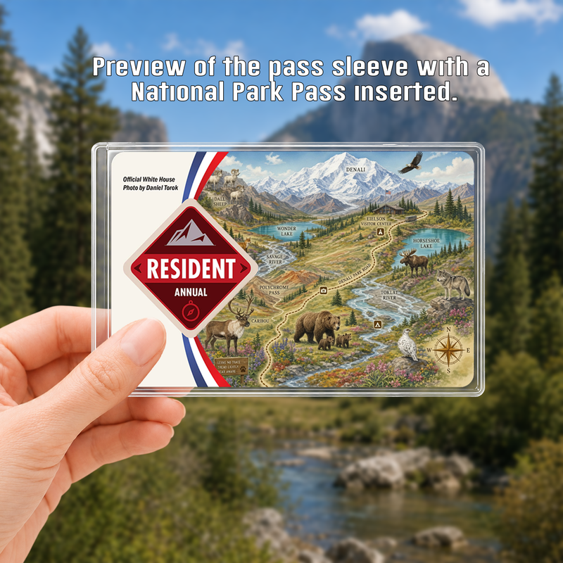 Denali Map National Park Pass Sleeve | Gift For Hikers & Travel Lovers