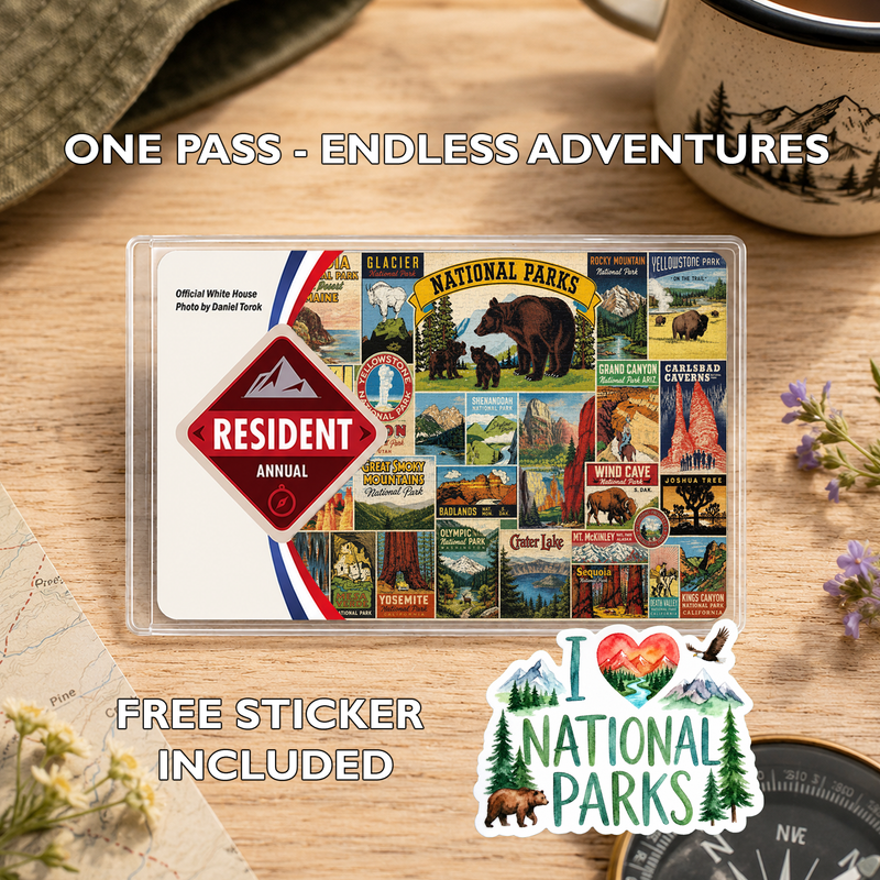 Vintage National Park Pass Sleeve | Gift for Hikers & Travel Lovers