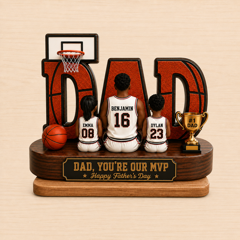 Personalized Basketball Dad Gift, Father's Day MVP Plaque