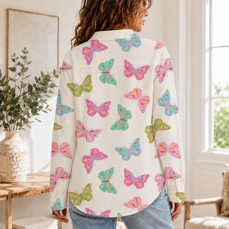 Whimsical Butterfly Summer Blouse Shirt | Gift For Butterfly Lovers