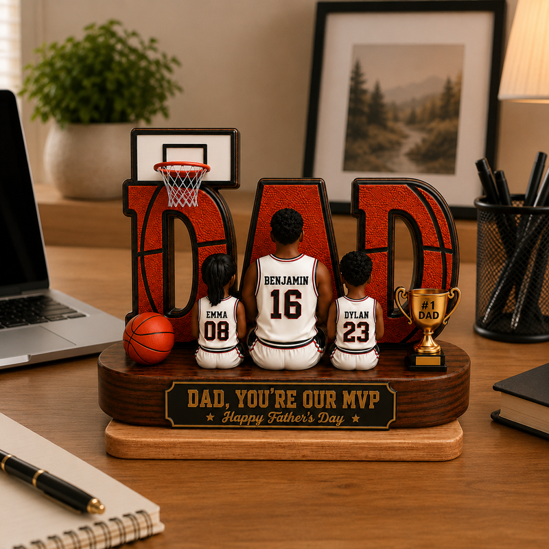 Personalized Basketball Dad Gift, Father's Day MVP Plaque