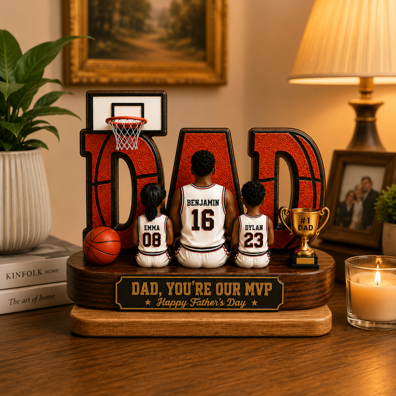 Personalized Basketball Dad Gift, Father's Day MVP Plaque