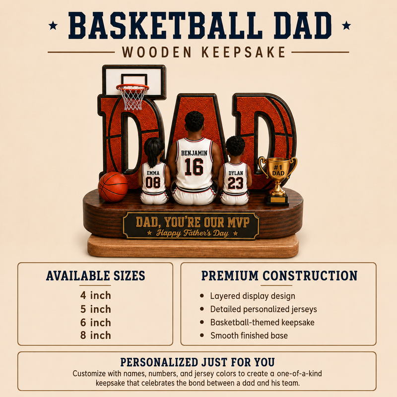 Personalized Basketball Dad Gift, Father's Day MVP Plaque