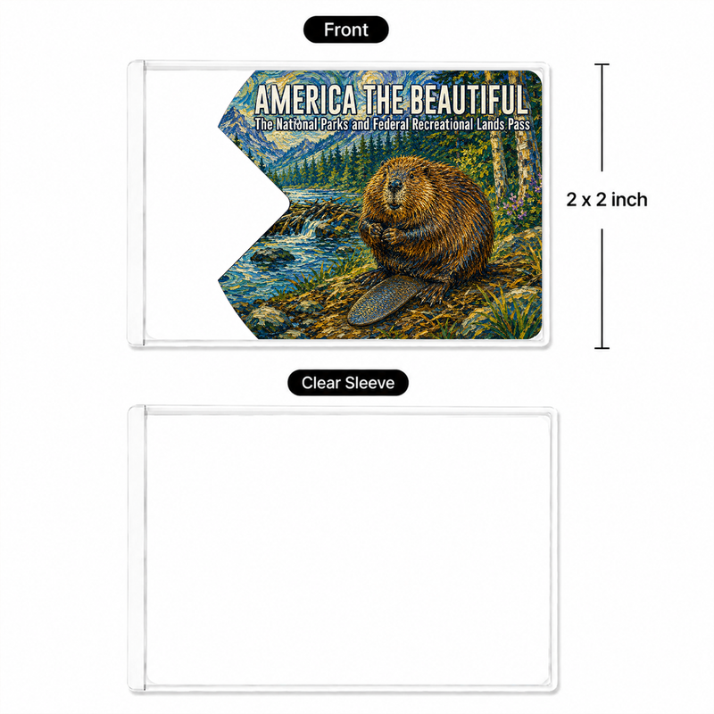 Van Gogh Animals National Park Pass Sleeve | Gifts for Hikers & Camp Lovers | Pass Protector