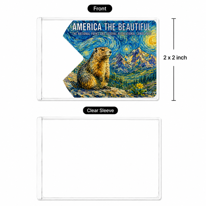 Van Gogh National Park Pass Sleeve – America the Beautiful Card Cover for Travel Lovers & Hikers