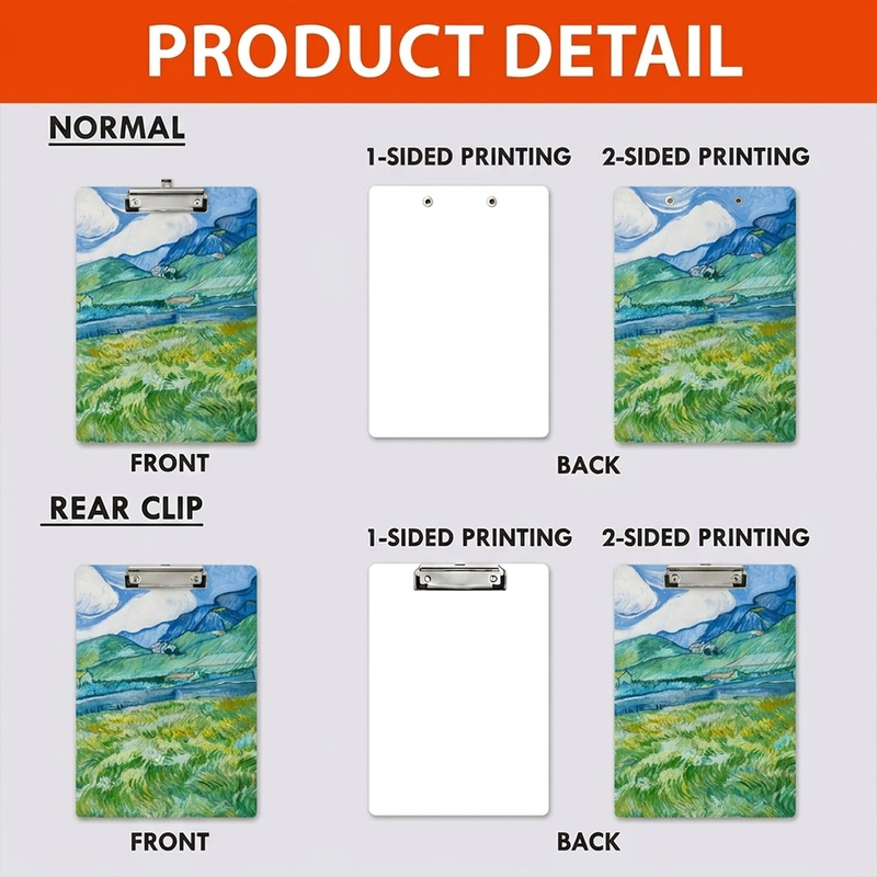 Acrylic Paper Clipboard Vintage for Teachers | Durable Clear Clipboard for Office & School Supplies