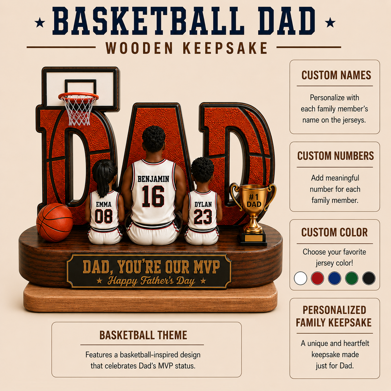 Personalized Basketball Dad Gift, Father's Day MVP Plaque
