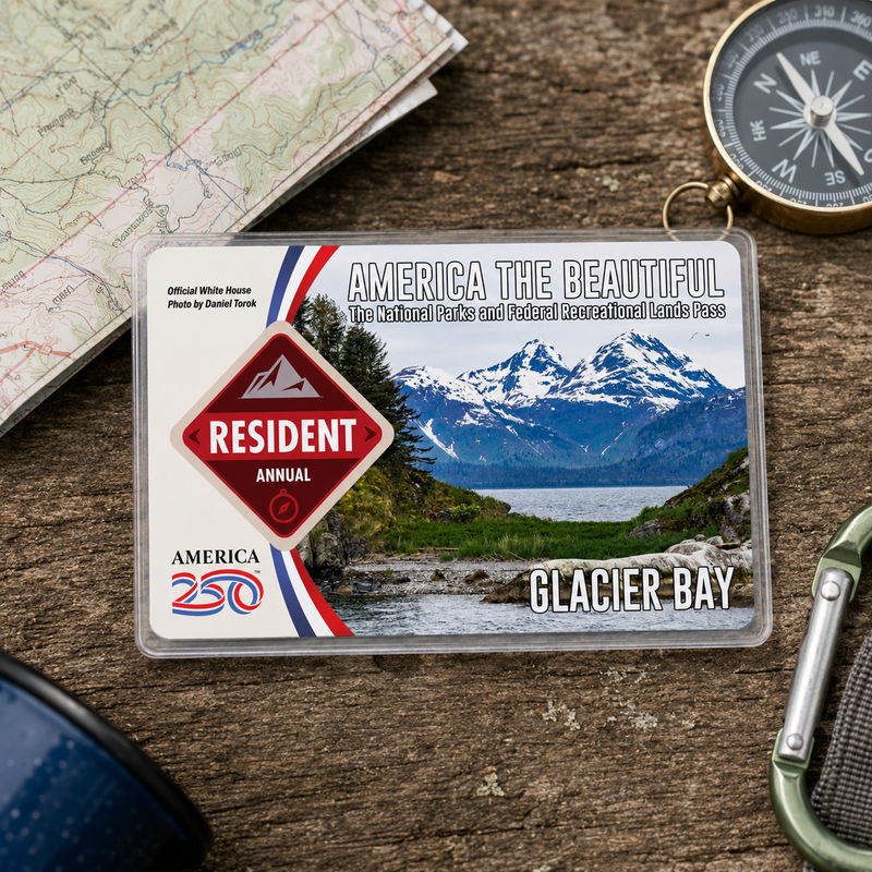 Glacier Bay National Park Pass Sleeve | Gift For Hikers & Travel Lovers | Pass Protector