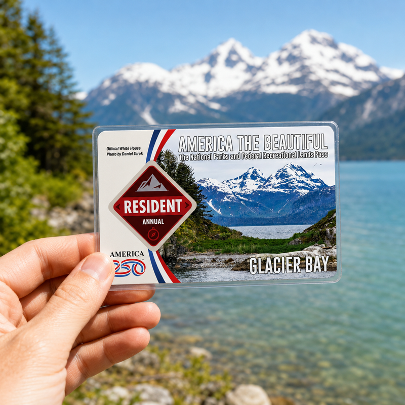 Glacier Bay National Park Pass Sleeve | Gift For Hikers & Travel Lovers | Pass Protector