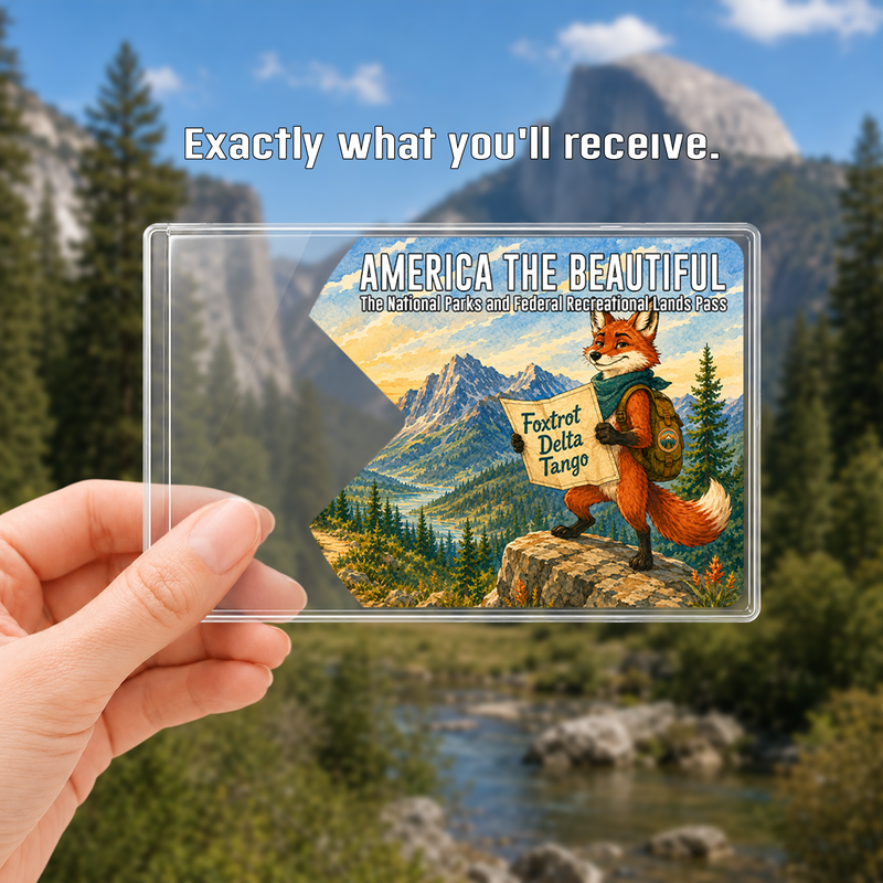 Funny Fox National Park Pass Sleeve, Gift for Hikers