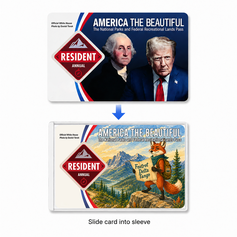 Funny Fox National Park Pass Sleeve, Gift for Hikers