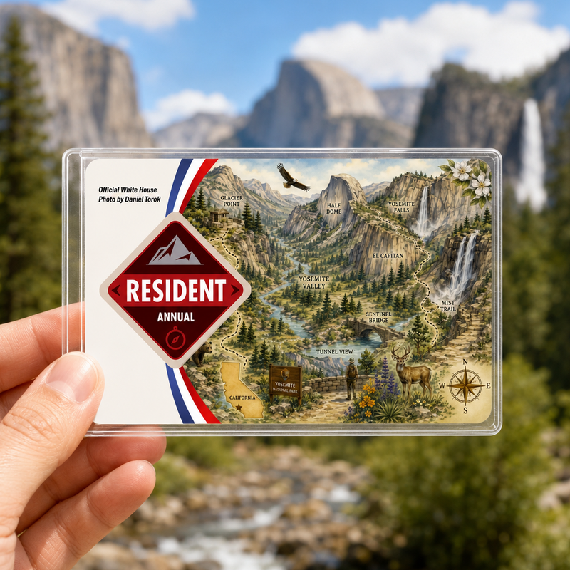 Yosemite Map National Park Pass Sleeve | Gift for Hikers & Travel Lovers