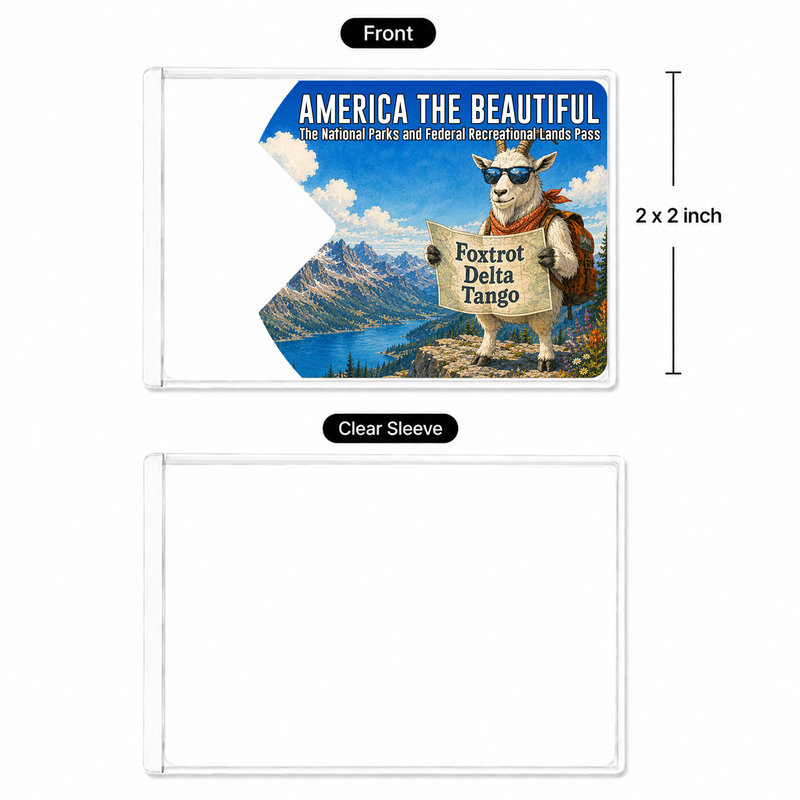 Funny Mountain Goat National Park Pass Sleeve, Gift for Hikers