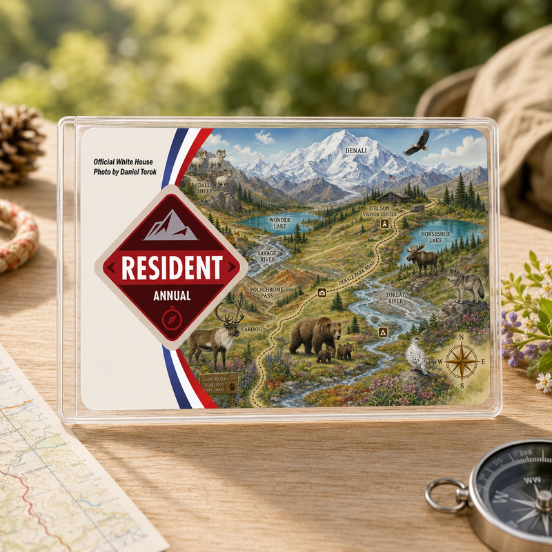 Denali Map National Park Pass Sleeve | Gift For Hikers & Travel Lovers